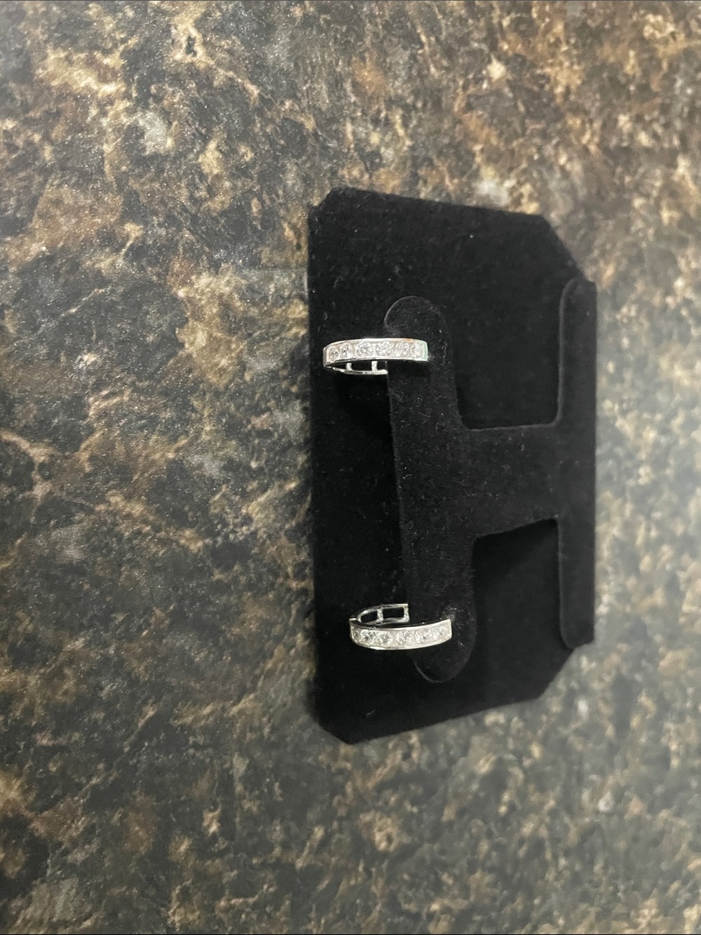 Sterling sliver and cz huggie hoop earrings